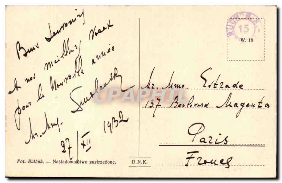 Pologne - Polen - Poland - Warszawa - Varsovie - Chateau Royal - CPA  — Rückseite