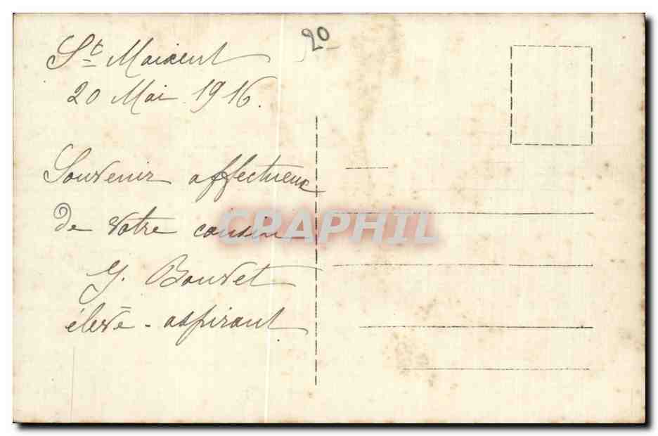 CARTE PHOTO Militaria Soldat St Maixent — Rückseite