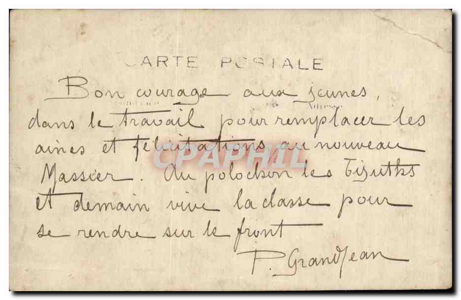 CARTE PHOTO Militaria Soldat Poilu — Rückseite