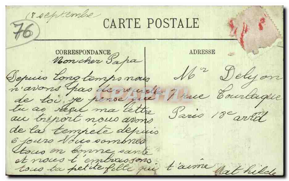 CPA Le Treport L'avant port et la ville — Rückseite