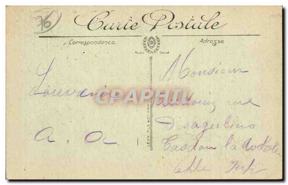 CPA Le Treport Vue prise du Mont Huon Vaches — Rückseite