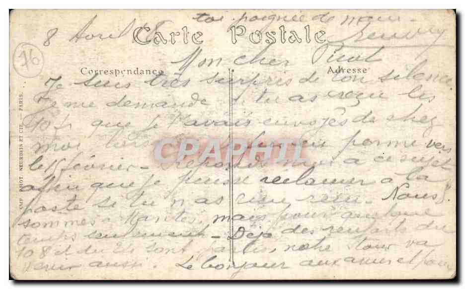 CPA Le Treport Les villas de la plage — Verso
