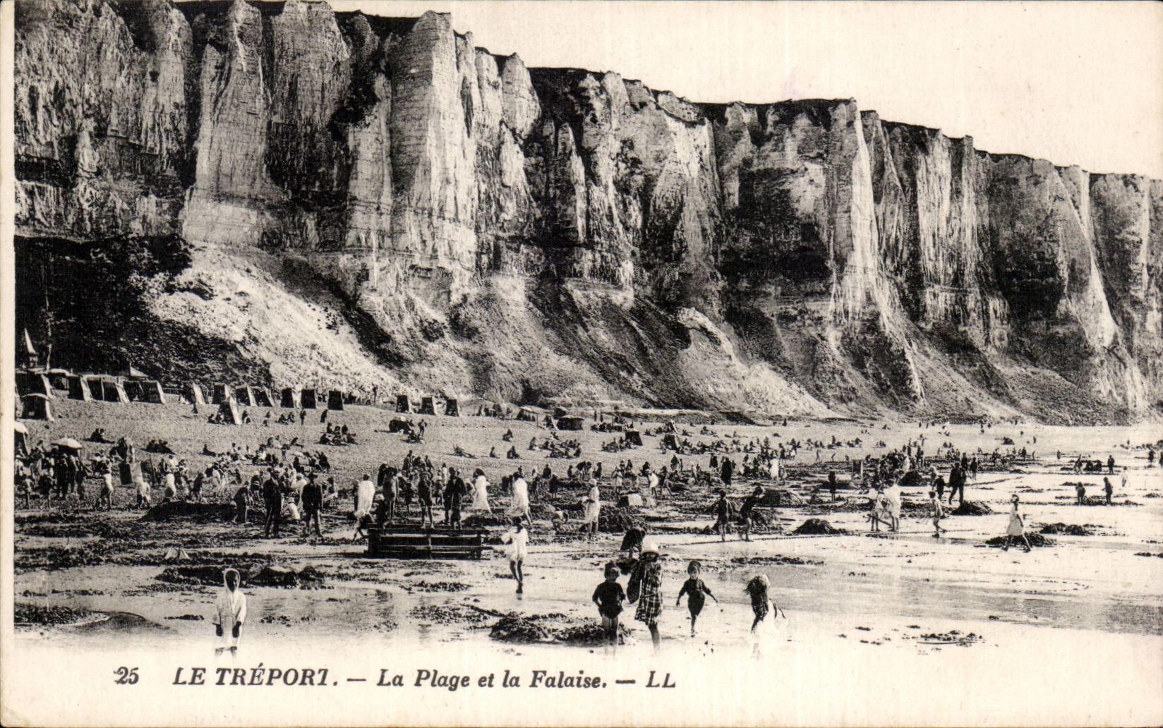 CPA Le Treport La plage et la falaise