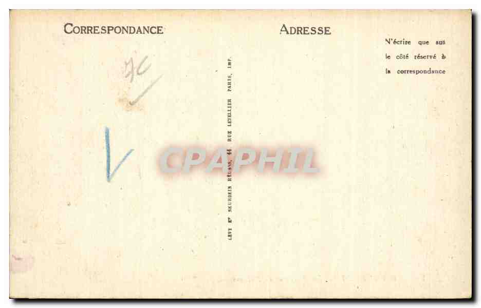 CPA Le Treport La plage et la falaise — Rückseite
