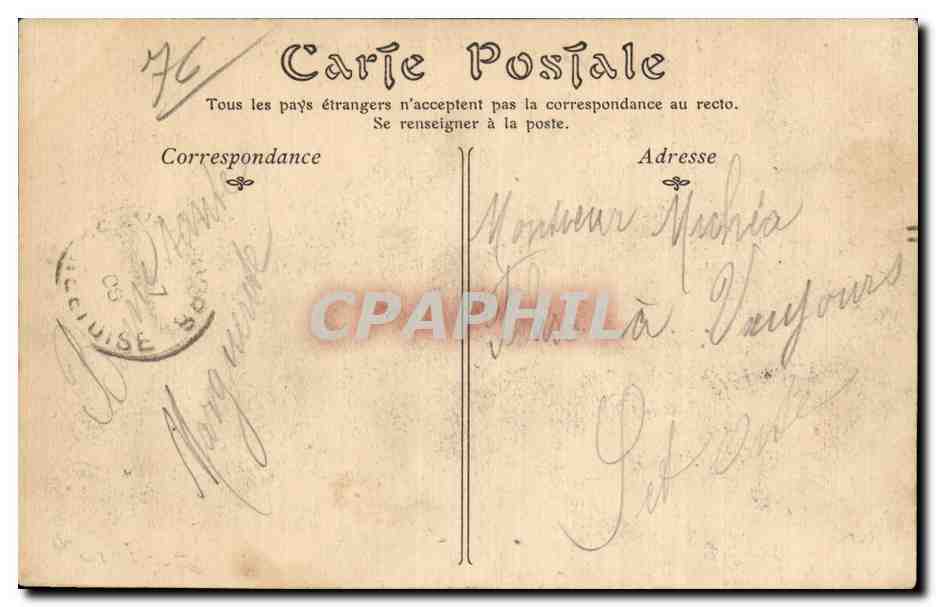 CPA Le Treport Vue generale prise des falaises — Rückseite