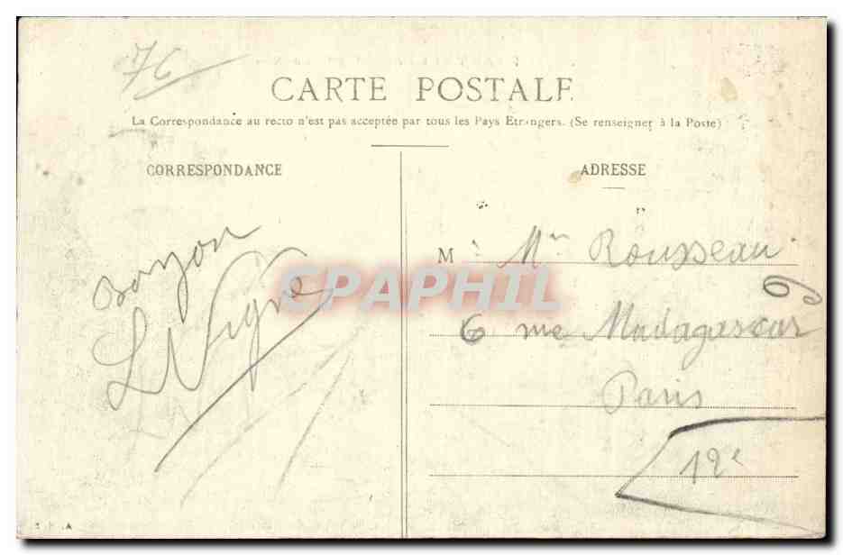 CPA Le Treport L'estacade et la falaise des mers — Rückseite