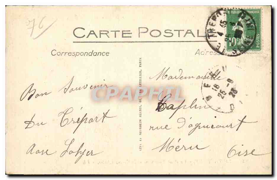 CPA Le Treport Le pont tournant et le grand chalet — Rückseite
