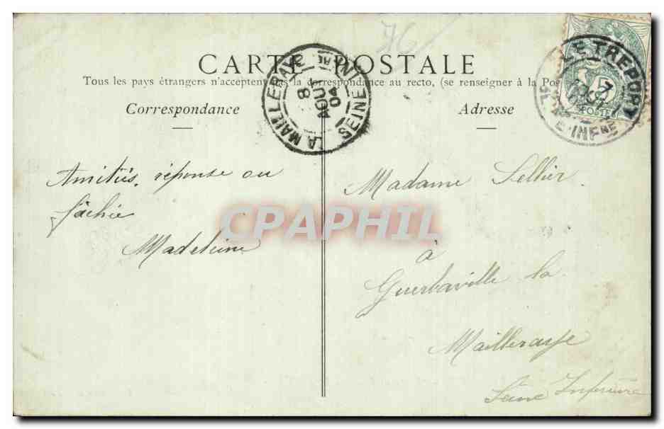CPA Le Treport Le quai Francois 1er et l'eglise — Rückseite