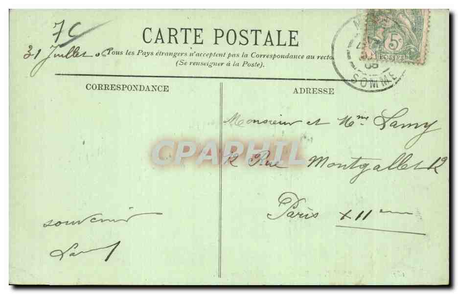 CPA Le Treport Vue prise du pont tournant — Rückseite