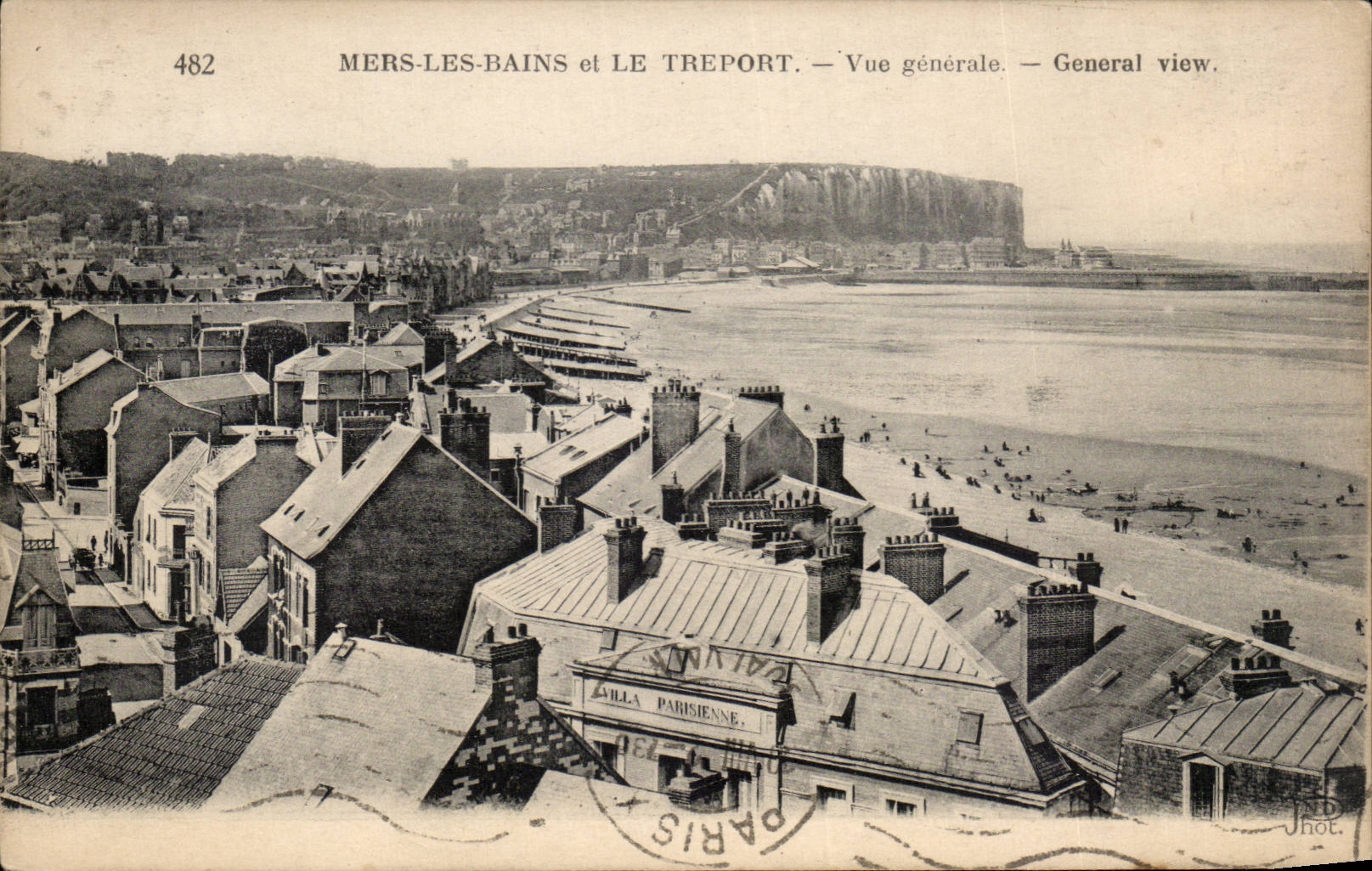 CPA Le Treport Mers les Bains Vue generale Villa parisienne 