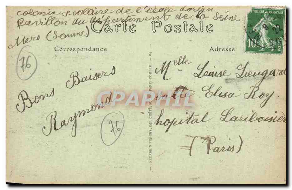 CPA Le Treport Mers les Bains Vue generale Villa parisienne  — Rückseite
