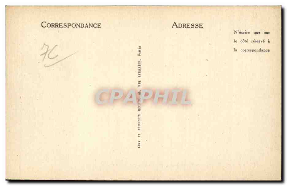 CPA Le Treport L'escalier des falaises — Rückseite