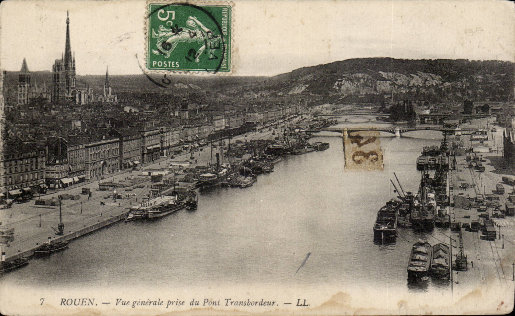 CPA Rouen Vue generale prise du transbordeur