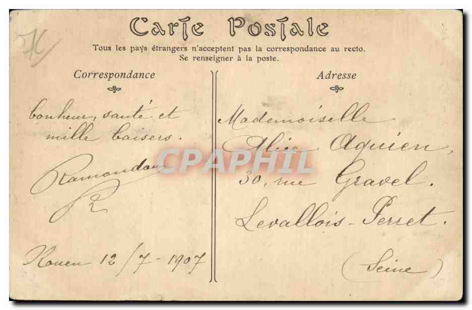 CPA Rouen La tour Jeanne d'arc — Verso