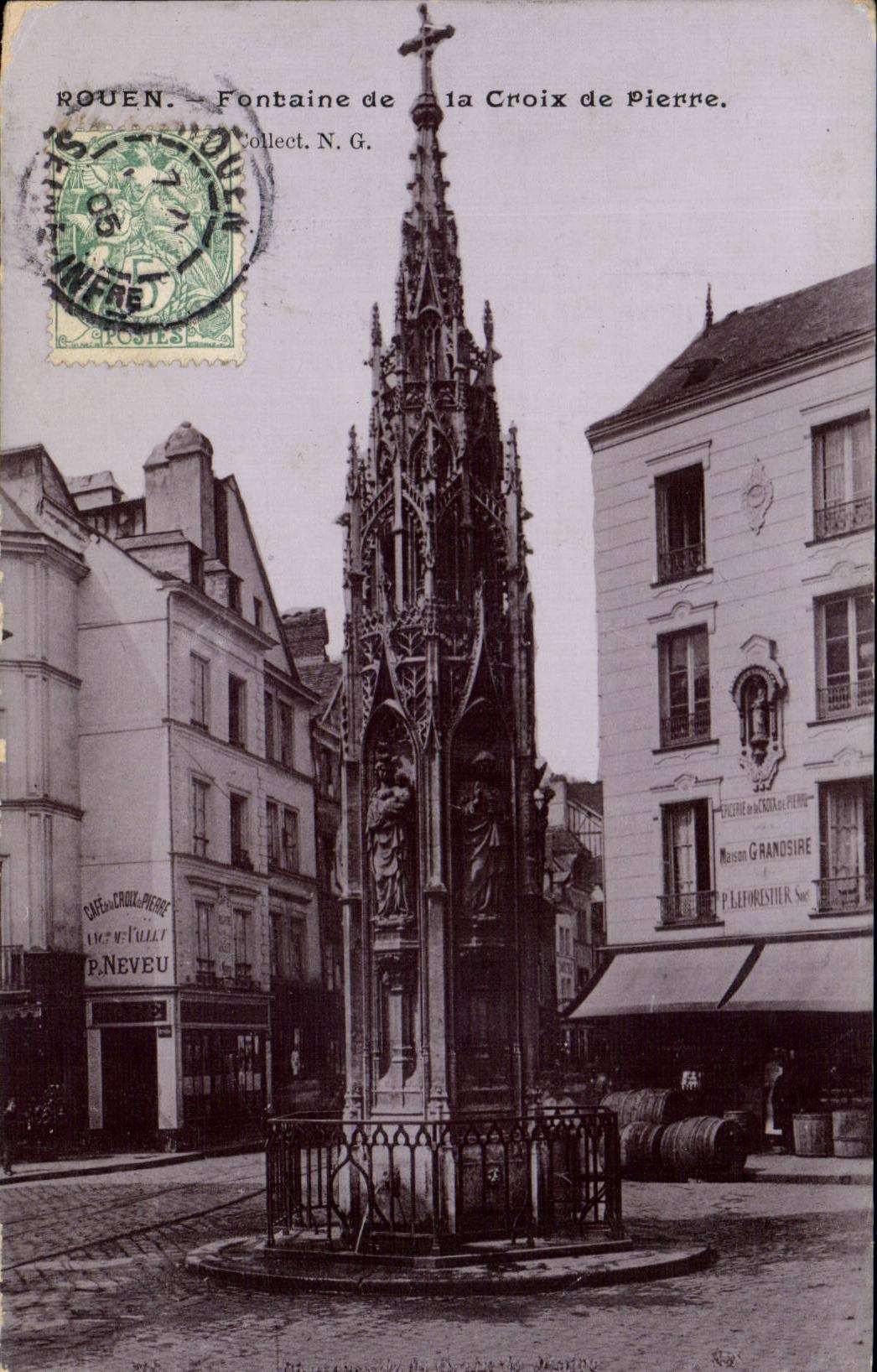 CPA Rouen Fontaine de la croix de pierre