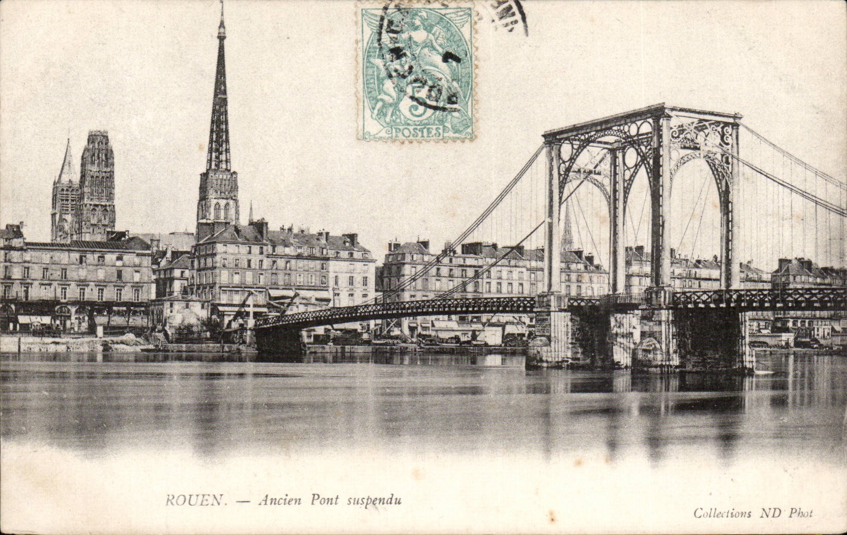 CPA Rouen Ancien pont suspendu