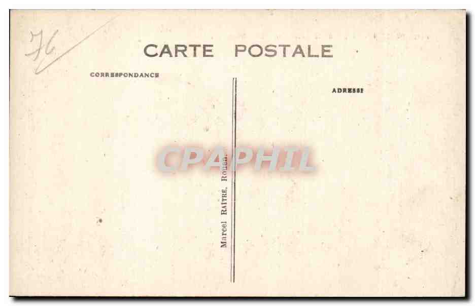 CPA Rouen Place de la Pucelle et Hotel Bourgtheroulde — Verso