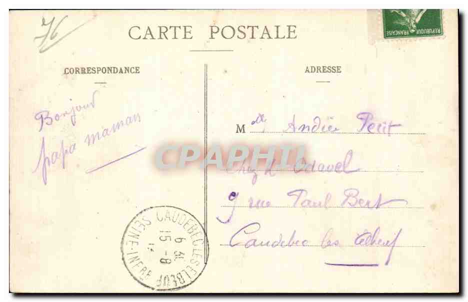 CPA Rouen Place de la Republique — Verso