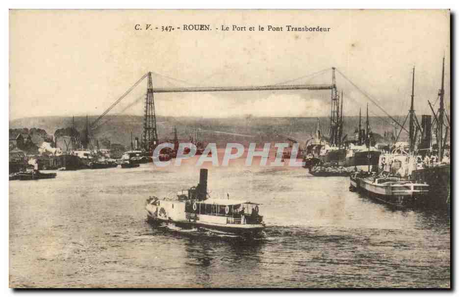 CPA Rouen Le port etle pont transbordeur