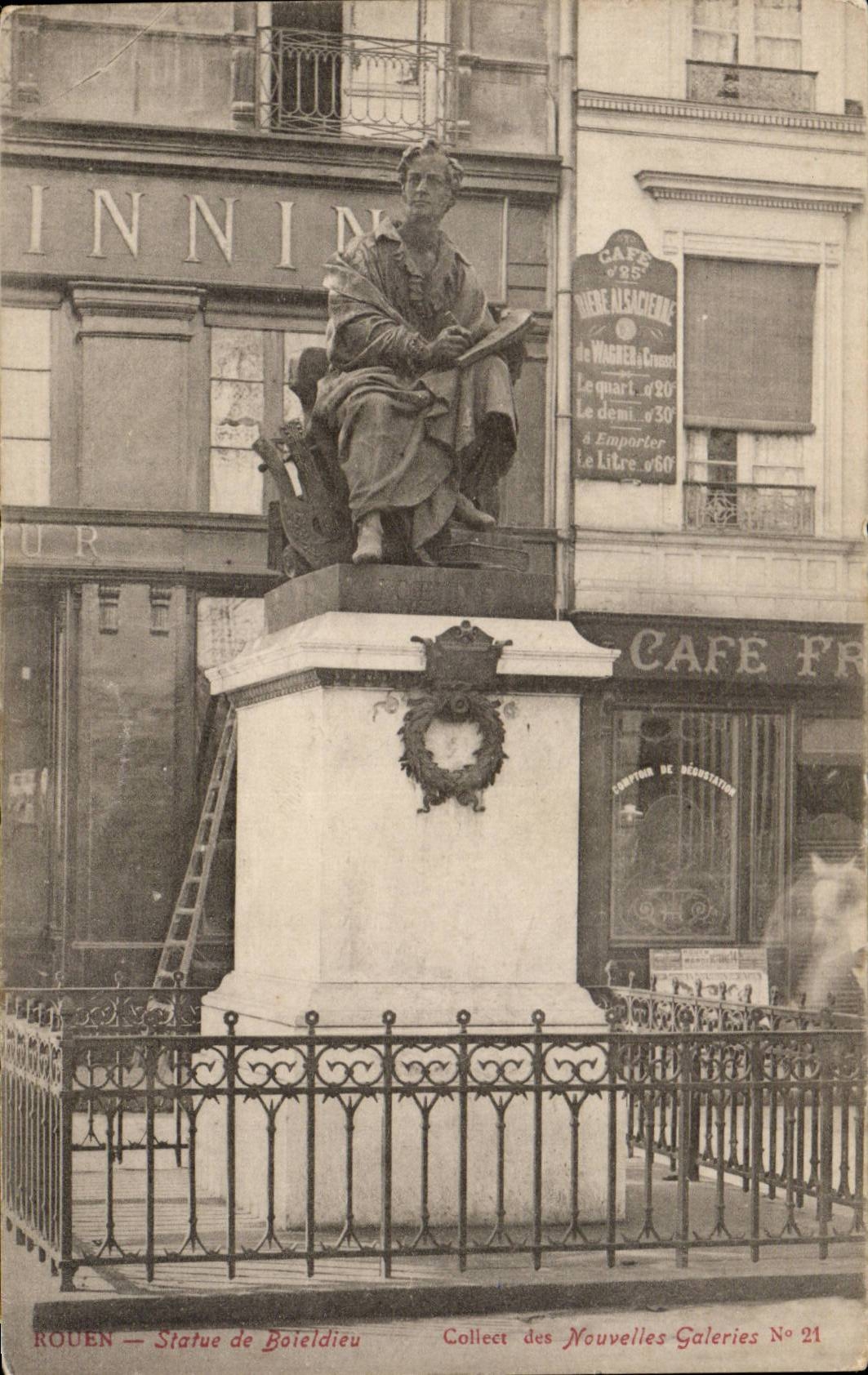 CPA Rouen Statue de Boieldieu