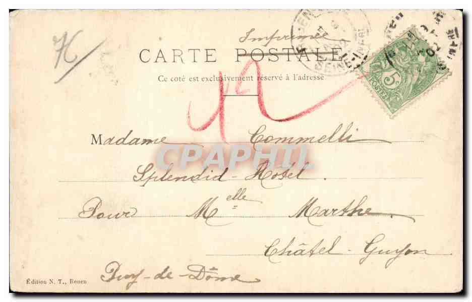 CPA Rouen Croix de pierre — Rückseite