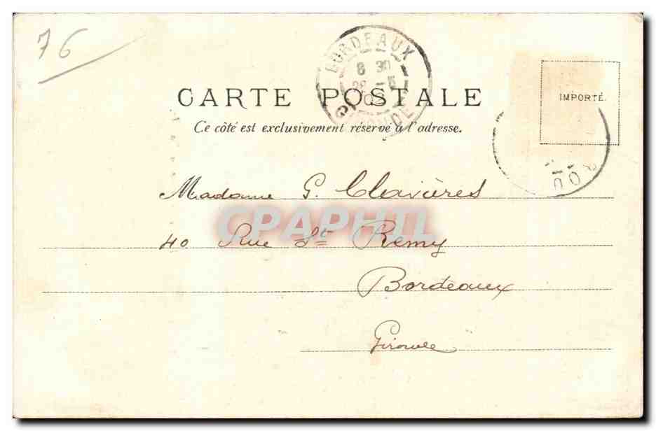 CPA Rouen La fontaine de la pucelle — Rückseite