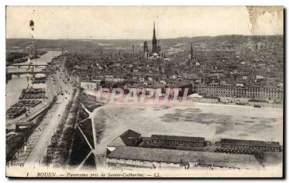 CPA Rouen Panorama pris de Sainte Catherine 