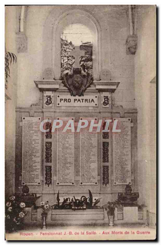 CPA Rouen Pensionnat JD de la Salle Aux morts de la guerre