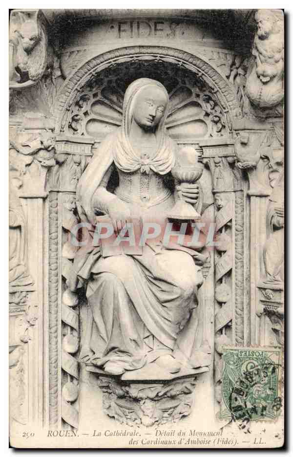 CPA Rouen La cathedrale Detail du monument des cardinaux d'Amboise