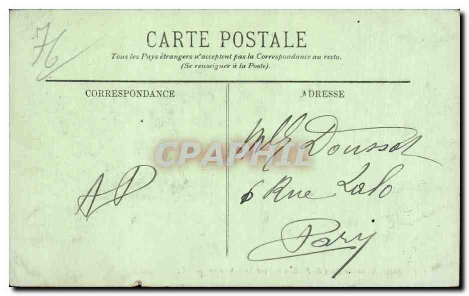 CPA Rouen Le quai de Paris et le pont transbordeur — Rückseite