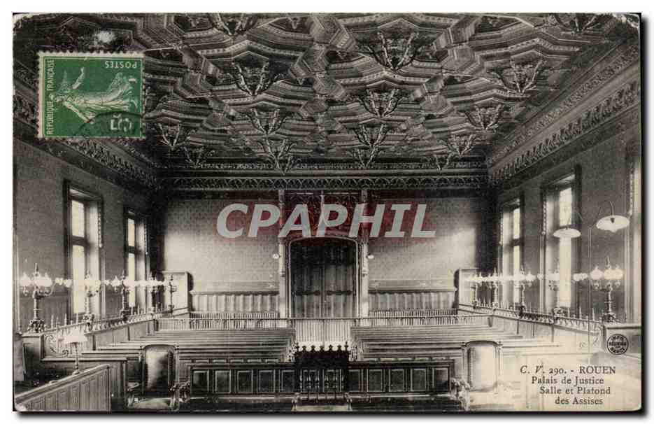 CPA Rouen Palais de justice Salle et plafond des Assises