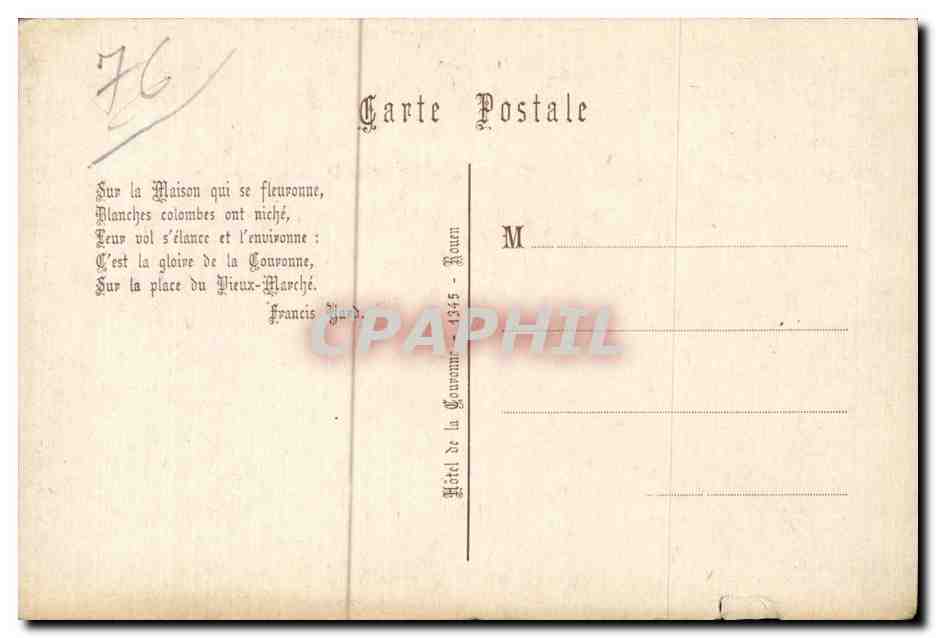 CPA Rouen  — Verso