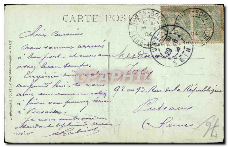 CPA Rouen La grosse horloge — Verso