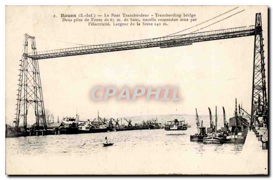 CPA Rouen Le pont transbordeur