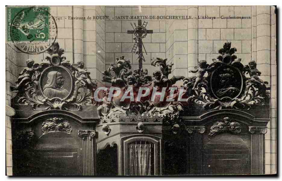 CPA Rouen Saint Martin de Boscherville Abbaye Confessionnaux