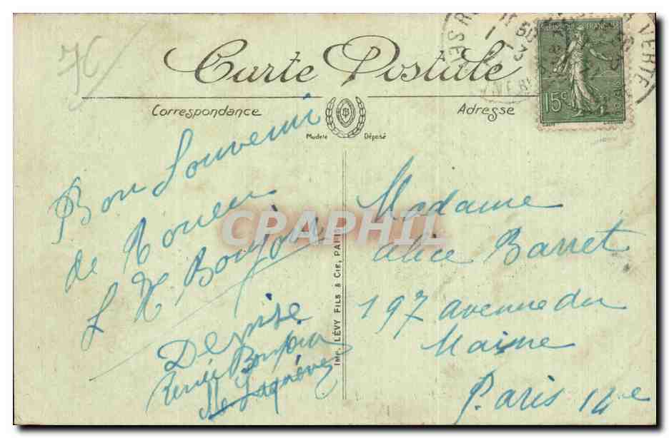 CPA Rouen la rue Grand pont  — Rückseite