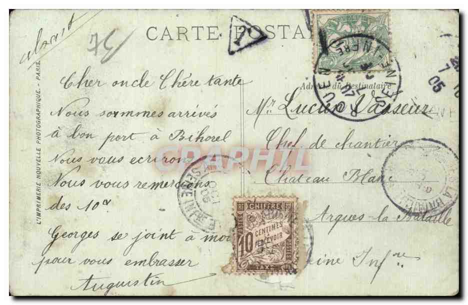CPA Rouen Ensemble du pont transbordeur — Rückseite