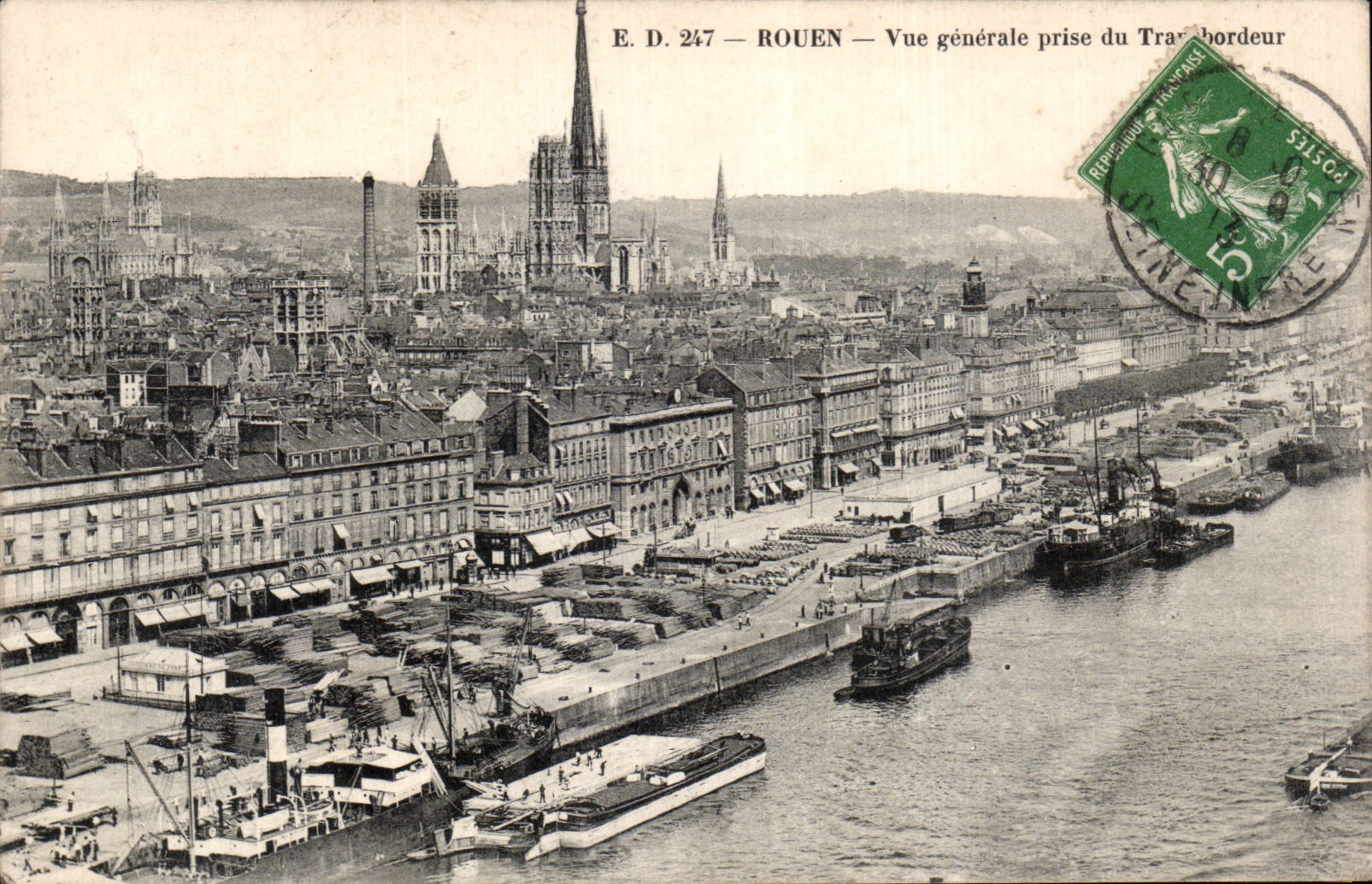 CPA Rouen Vue generale prise du transbordeur