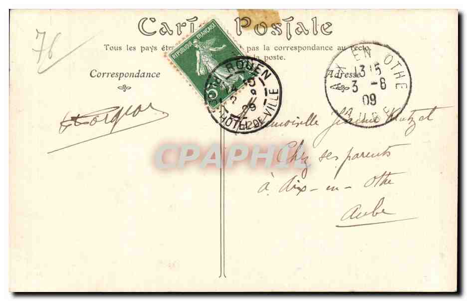 CPA Rouen Le pont Boieldieu — Verso