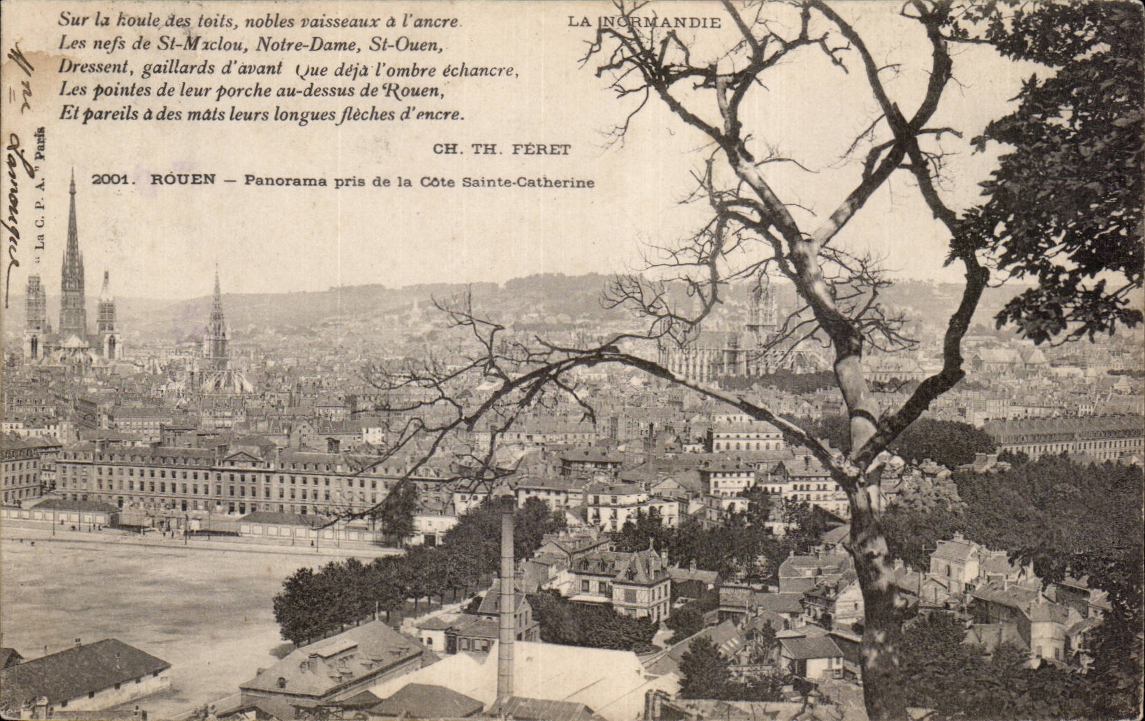 CPA Rouen Panorama pris de la Cote Sainte Catherine