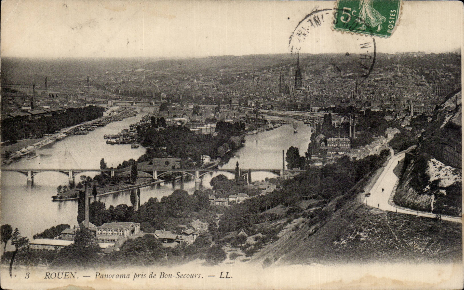 CPA Rouen Panorama pris de Bon Secours