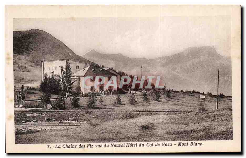 CPA Mont Blanc La chaine des Fiz vue du nouvel hotel du Col de Voza