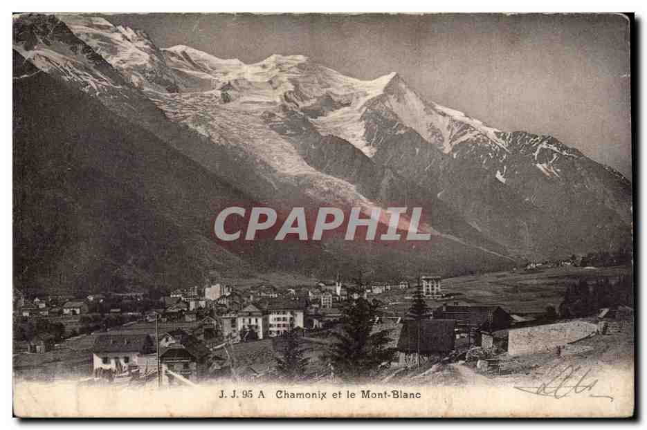 Chamonix et le Mont-Blanc — vue panoramique — J. J. 95 A