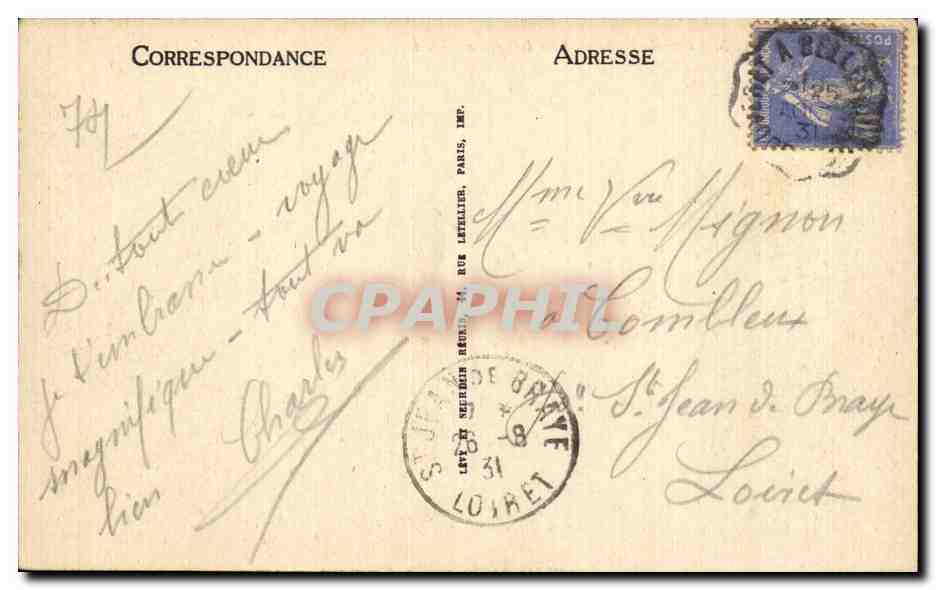 CPA Thonon les Bains Vue generale — Verso