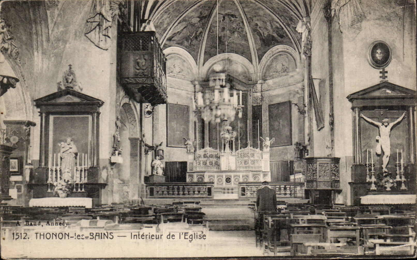 CPA Thonon les Bains Interieur de l'eglise