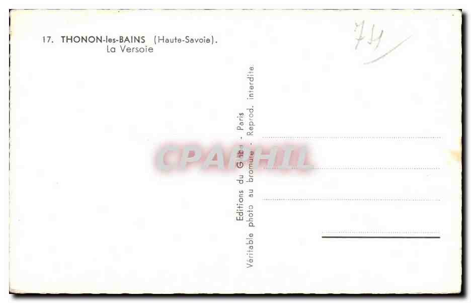 Thonon-les-Bains — La Versoie — Éditions du Gibeu, Paris — Verso