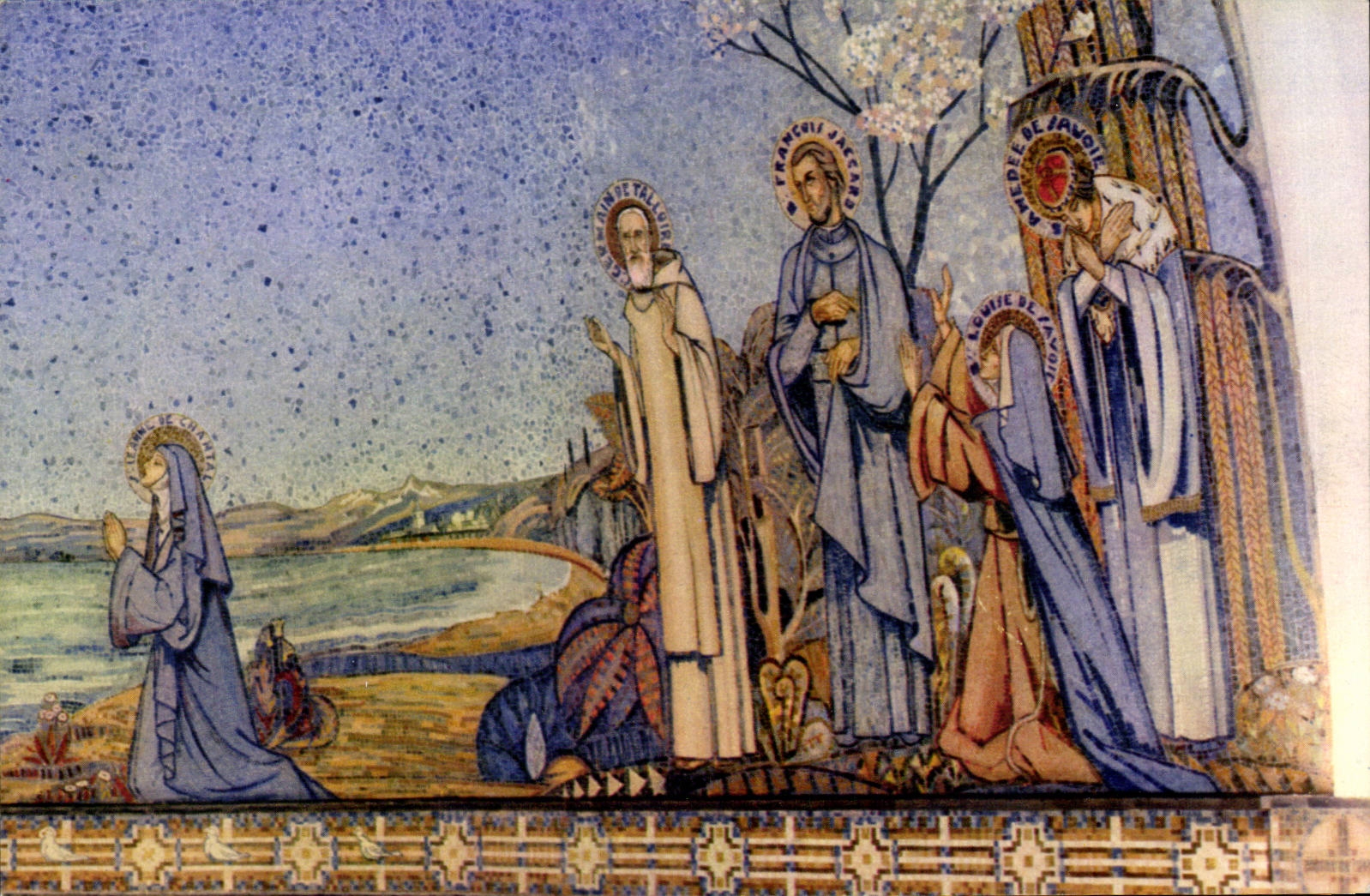 Kirche N.-D. du LÉMAN. Die Heiligen von Savoie — Mosaik von Mauméjean — Verlag: CPAPHIL