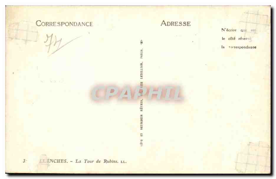 Llanchés — La Tour de Rubins — Éditeur LL. (série 3) — Reverso
