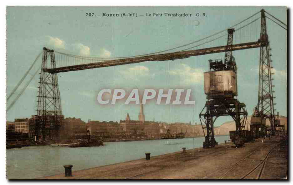 CPA Rouen Le pont transbordeur