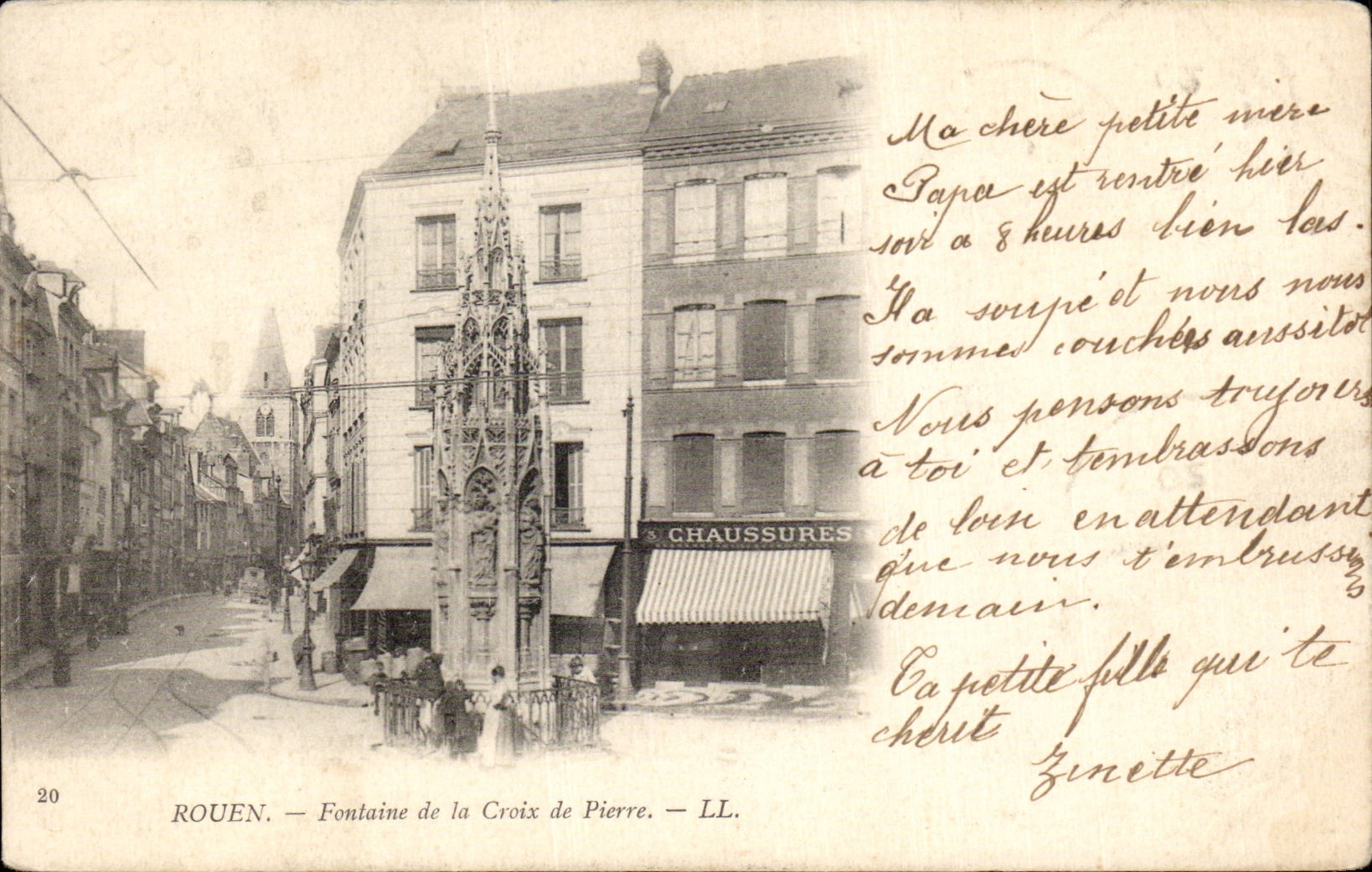 CPA Rouen Fontaine de la Croix de pierre